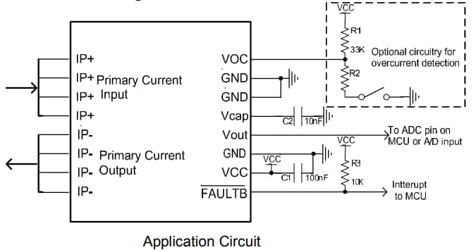 Application Circuit Diagram - ACEINNA MCA1101 Current Sensor ICs Application Circuit Diagram - ACEINNA MCA1101 Current Sensor ICs